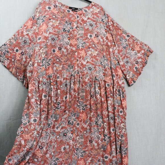 Ellos Dress Womens 3X Boho Rayon Tiered Paisley Western Plus Midi - Picture 16 of 16